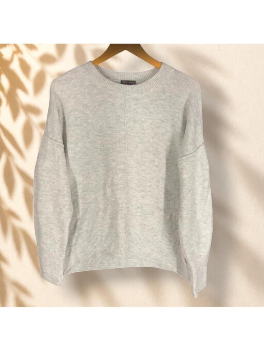 Vince Camuto Sweater Pullover Women M Medium Gray Knit Long Sleeve Soft Cozy